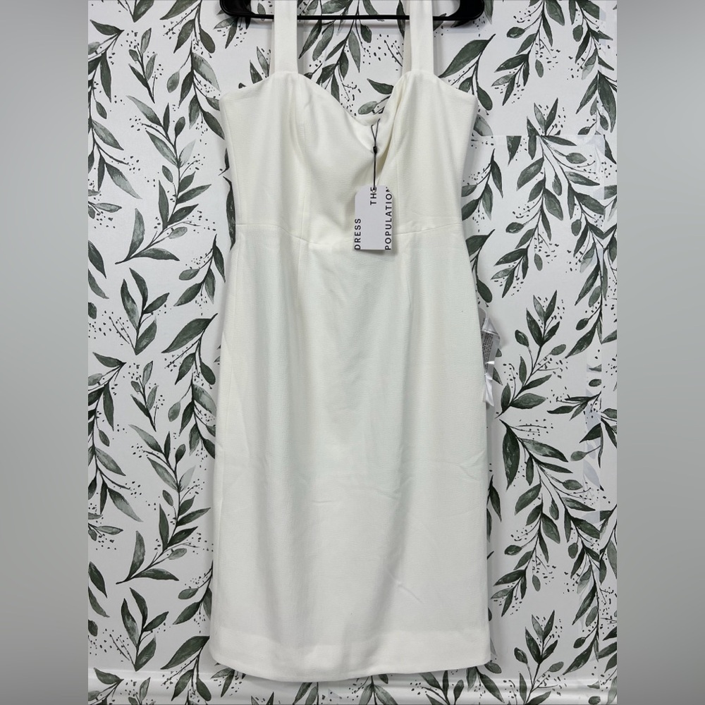Dress the Population Women's Nicole Sleeveless Bodycon Midi Sheath‎ Dress Size L
